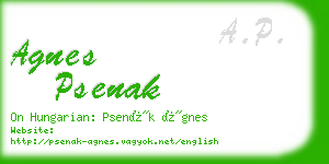 agnes psenak business card